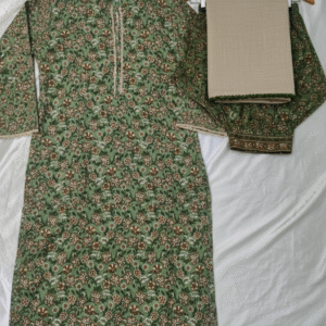 3pcs-khaddar-dress-with-plain-khaddar-dupatta-with-2-sides-green-lace