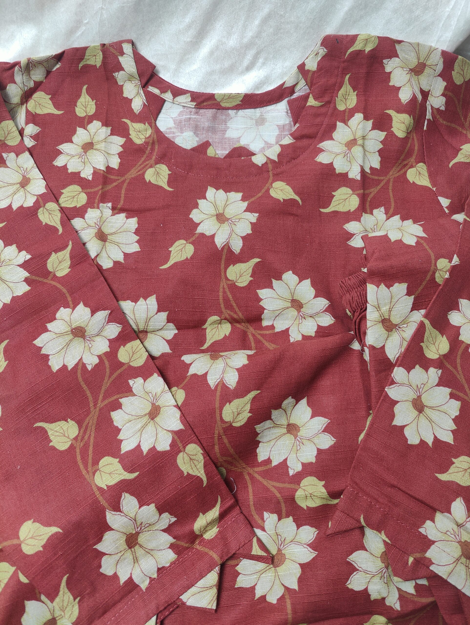 Orange Winter Khaddar with Floral Print β 2 Pc - Image 2