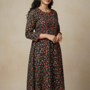 dark-green-khaddar-frock